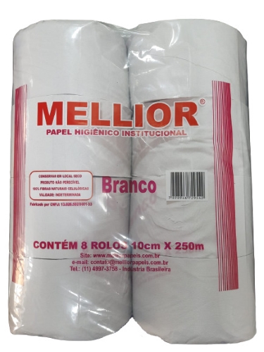 Papel Higiênico Rolão Branco 10cm X 250m - MELLIOR